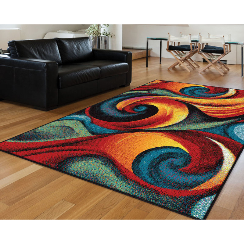 Latitude Run® Weisman Abstract Red/Blue Area Rug & Reviews Wayfair